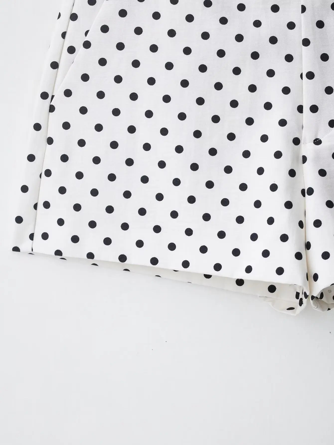 Polka Dot Two Piece Set with High Neck Jacket and Matching Pants or Shorts