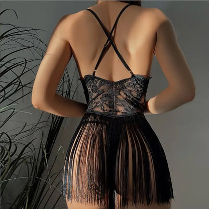 LACE TASSEL LINGERIE SET