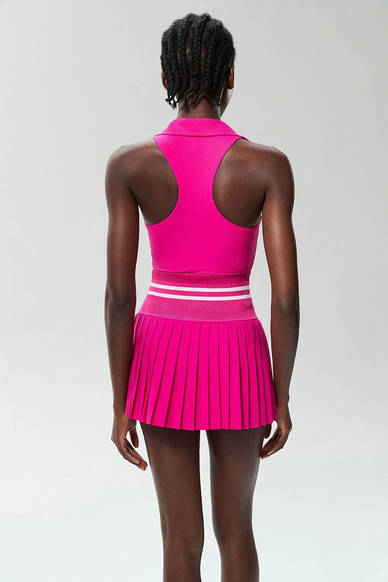 Women’s Two Piece Yoga Set – Gym Top & Tennis Skirt Quick Dry Sportswear