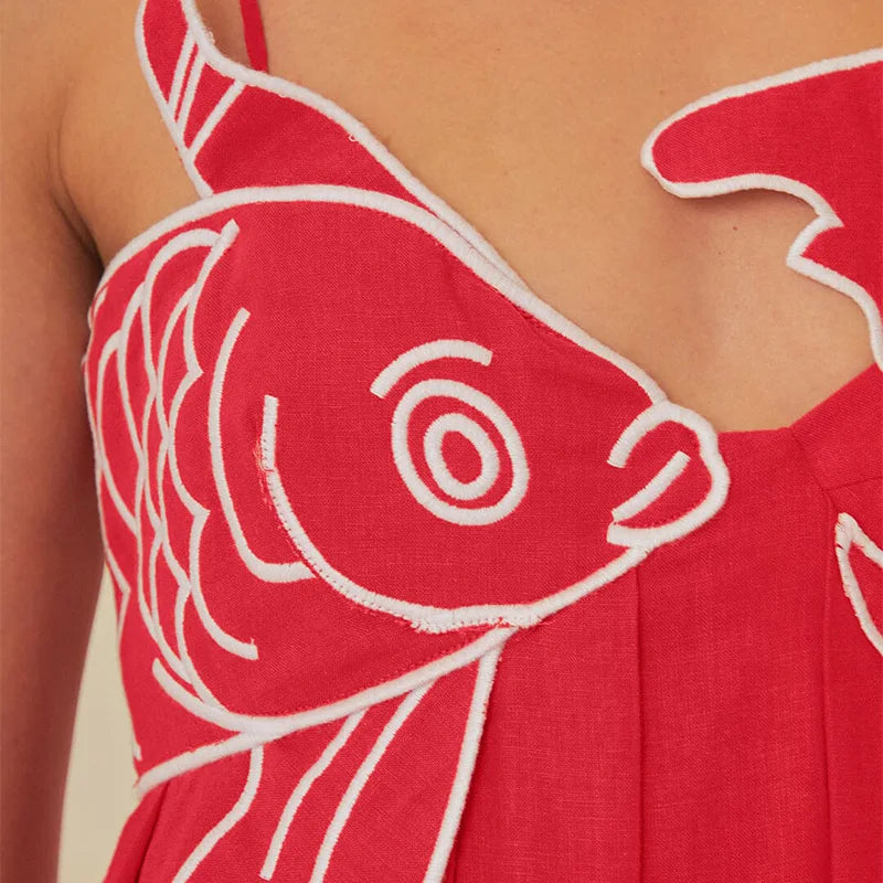 RED SLING SLEEVELESS MAXI DRESS