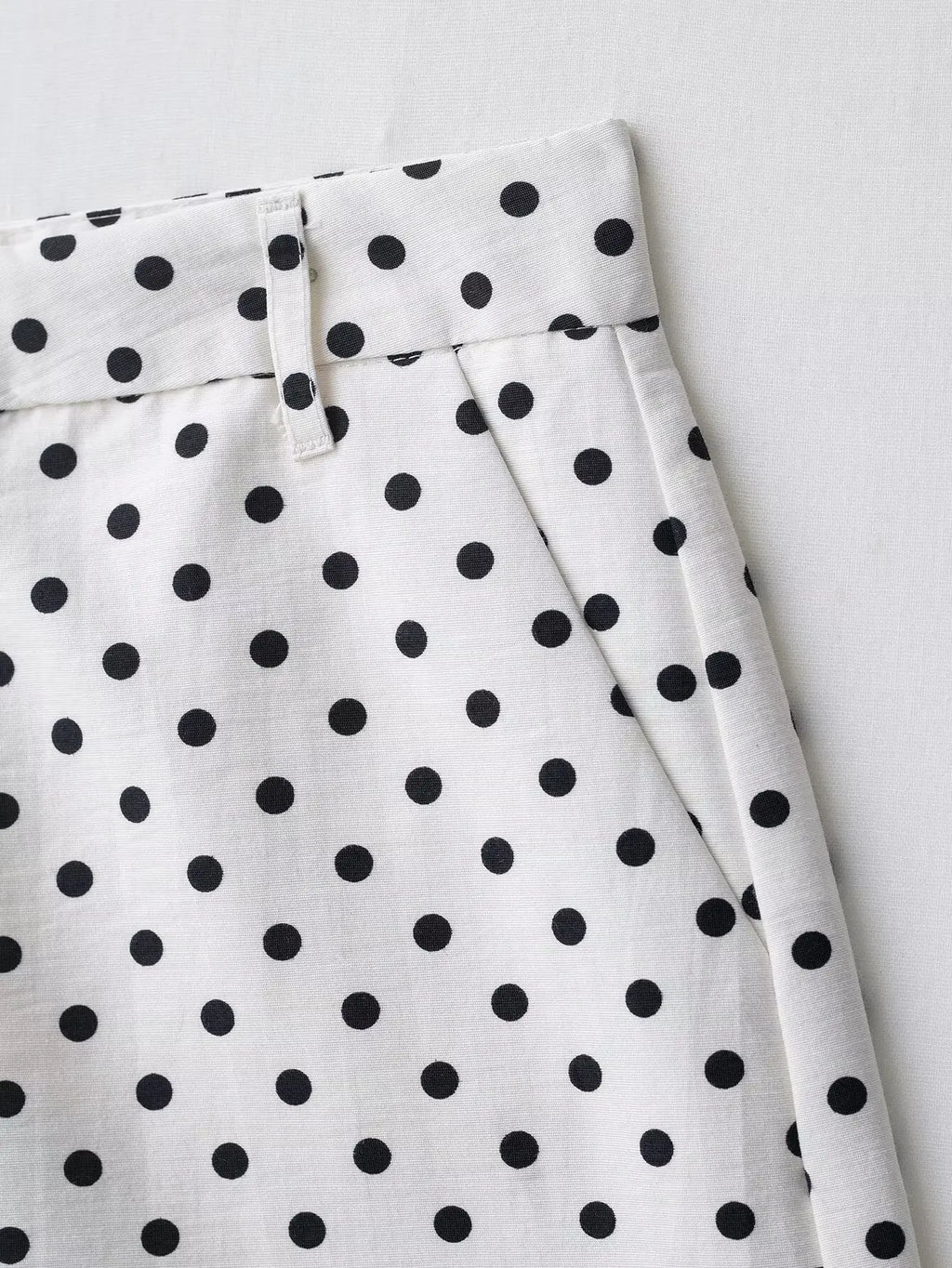 Polka Dot Two Piece Set with High Neck Jacket and Matching Pants or Shorts