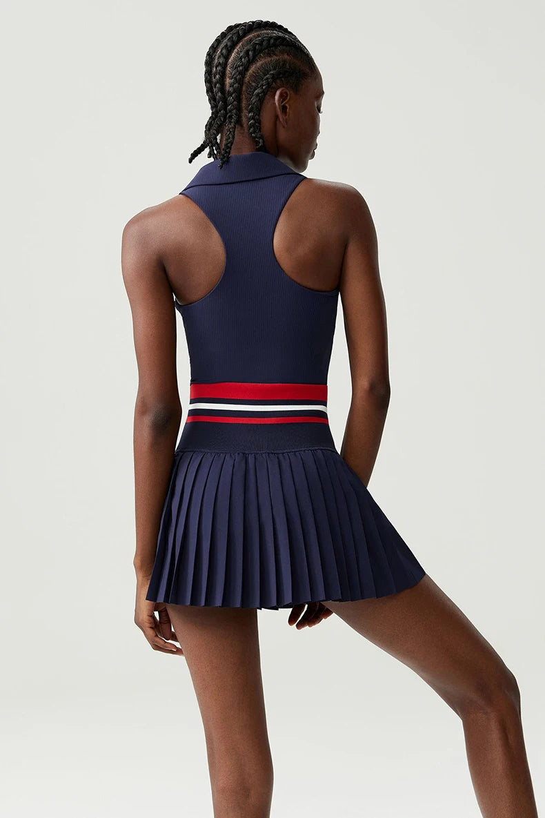 Women’s Two Piece Yoga Set – Gym Top & Tennis Skirt Quick Dry Sportswear