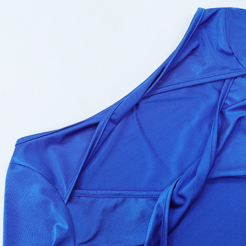 HOLLOW OUT LONG SLEEVE TOP with GLOVES