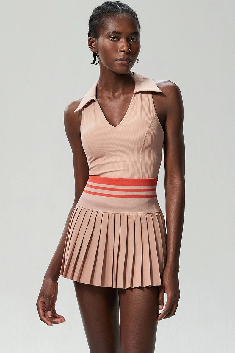 Women’s Two Piece Yoga Set – Gym Top & Tennis Skirt Quick Dry Sportswear