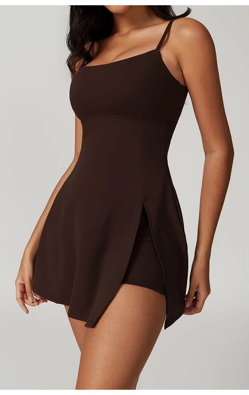 Women’s Activewear Sport Mini Dress with Built-In Shorts | Tennis, Golf & Workout Skort Dress
