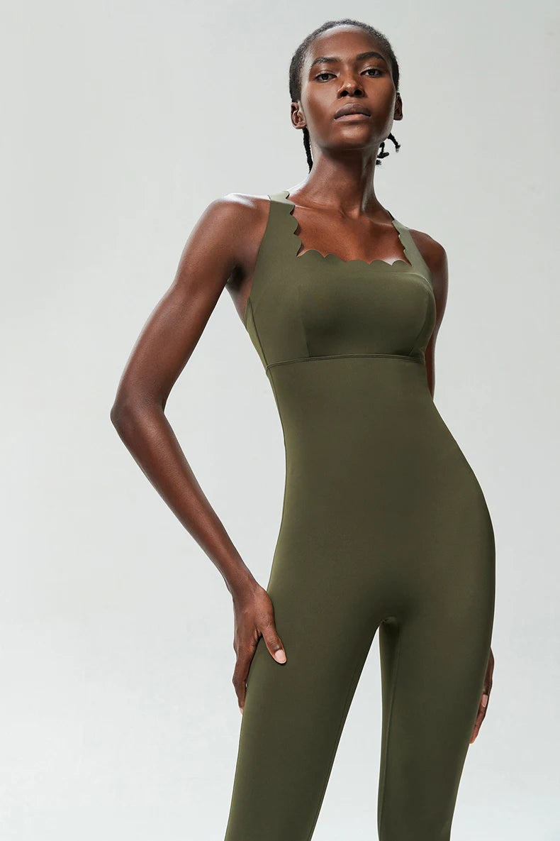 Women One Piece Gym Jumpsuit – Buttery Soft Stretch Yoga & Running Bodysuit