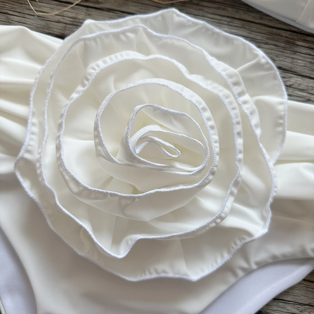 SIANKA FLOWER BOW BEIGE BIKINI