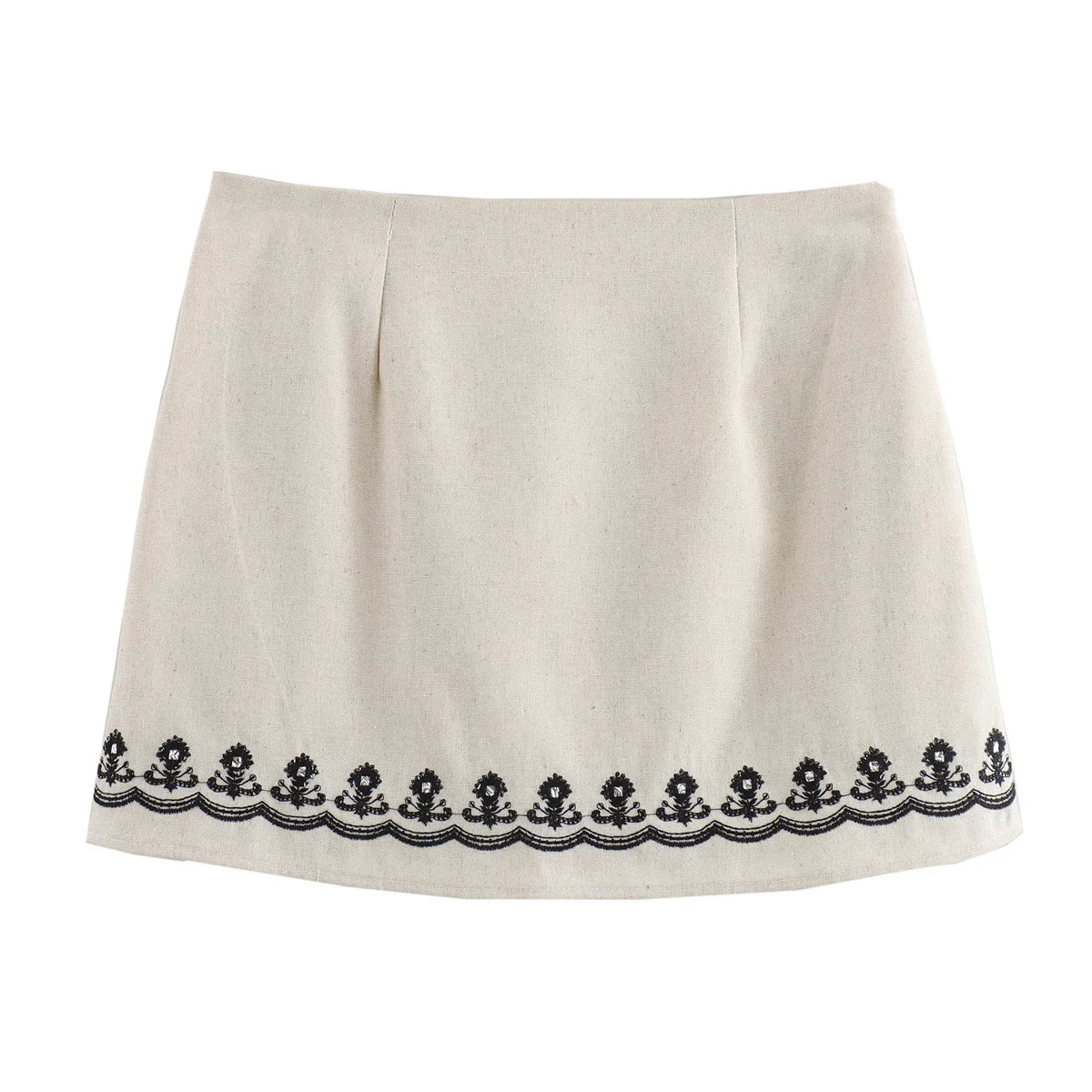 EMBROIDERED MINI SKIRT and HALTER CROP TOP SET