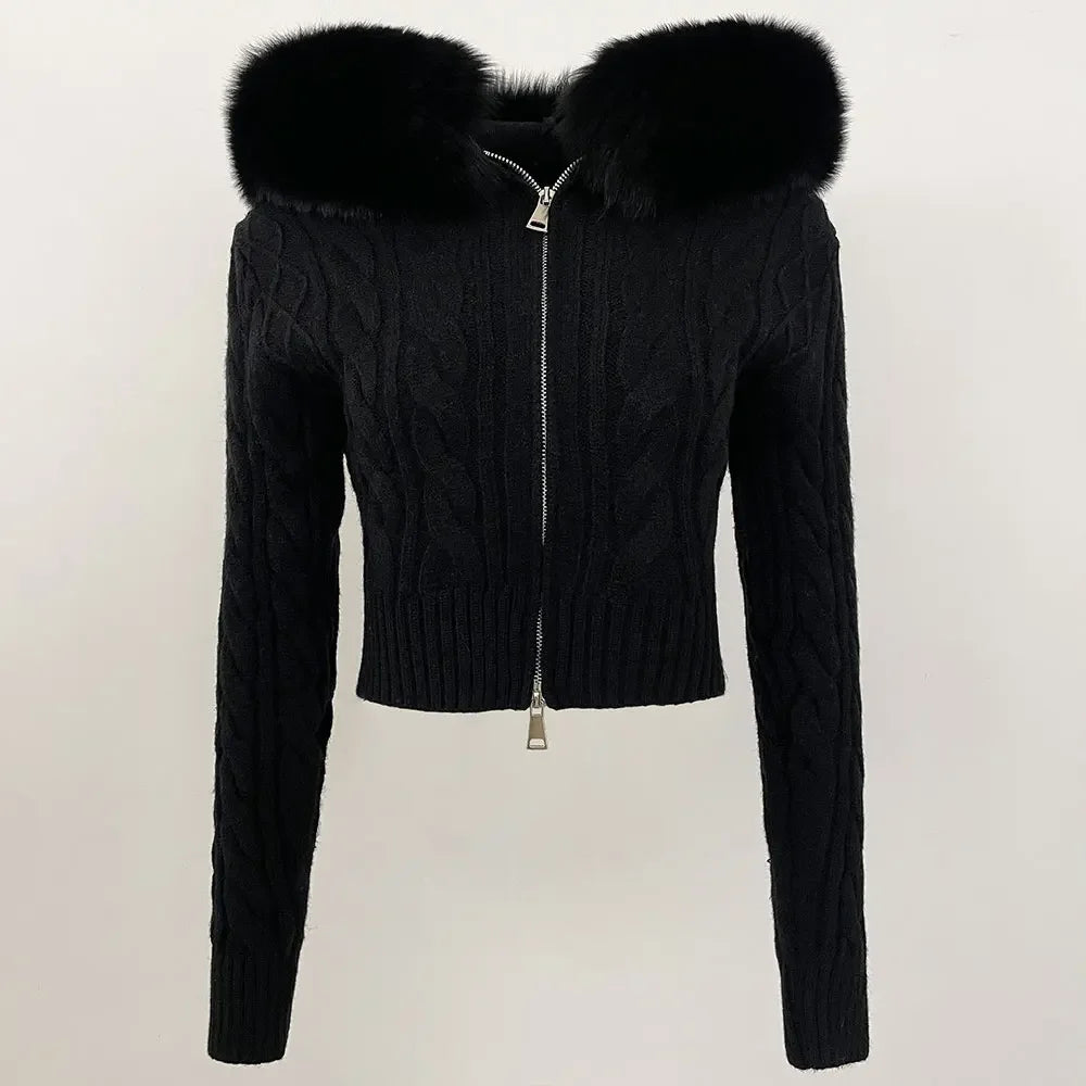 VIOLET FUR CARDIGAN