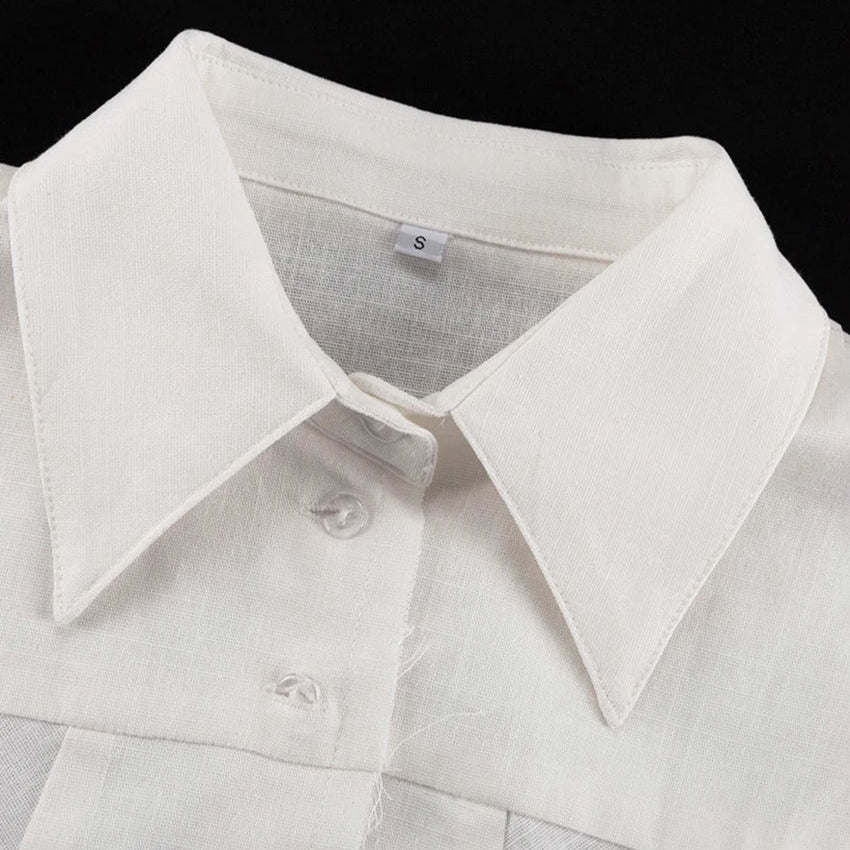 LINEN CUT OUT PANTS and SHIRT SET
