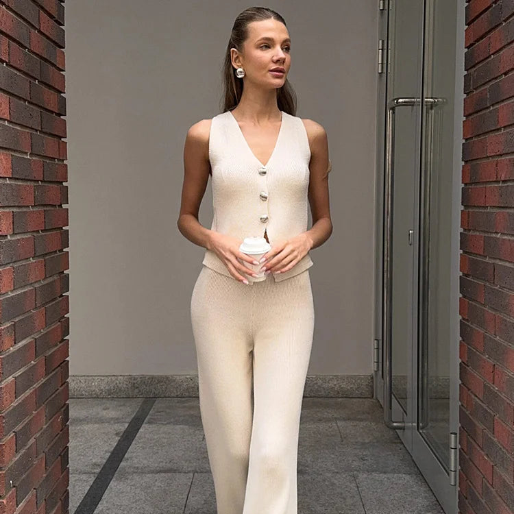 KNIT PANT and VEST SET