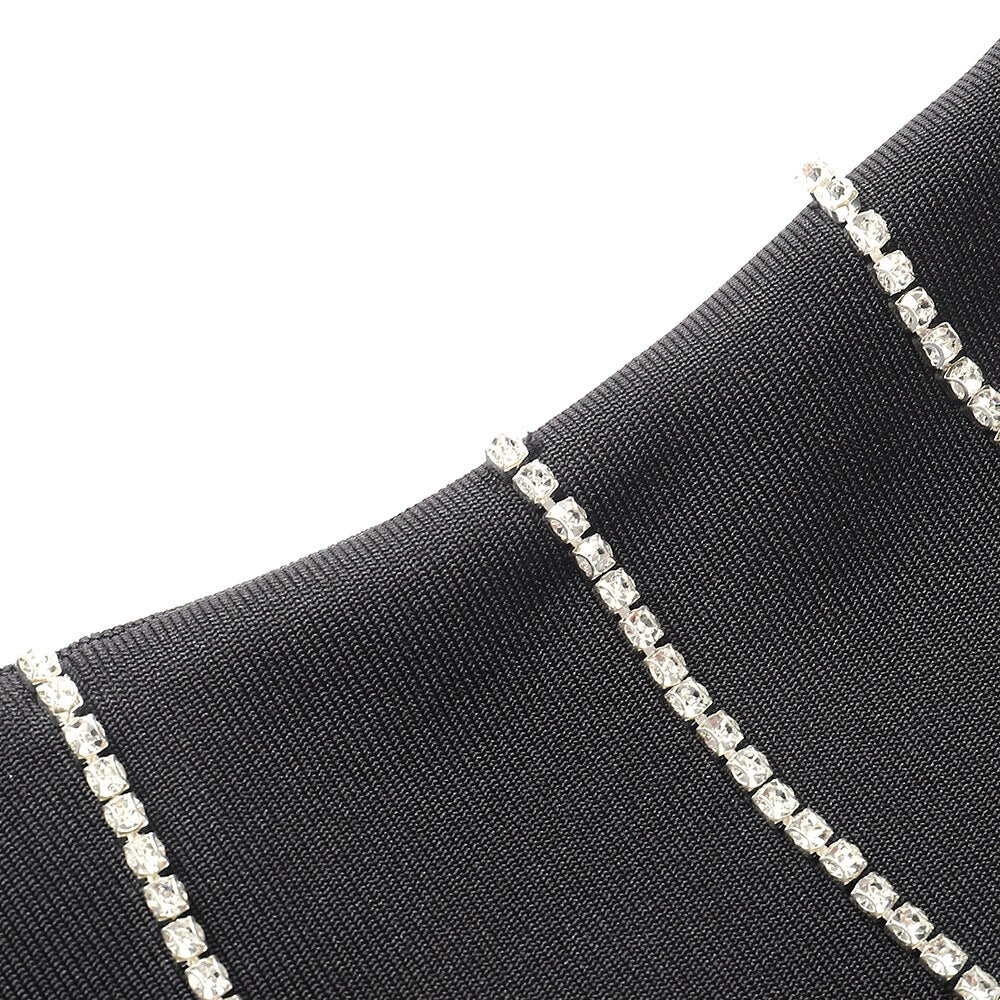 FAITH CRYSTALS SIDE SLIT MIDI DRESSS