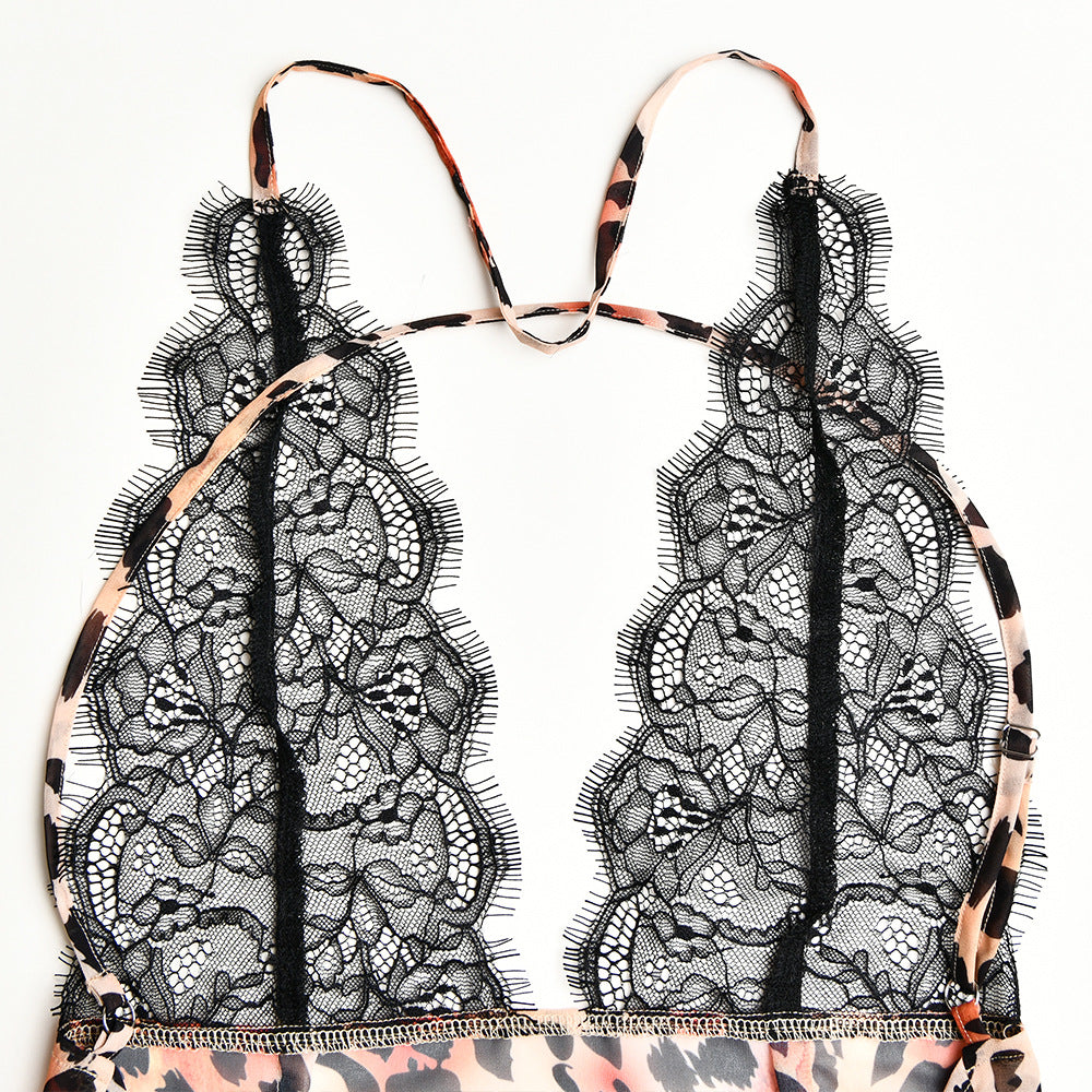 EMELY V NECK LACE SUSPENDERS MAXI DRESS
