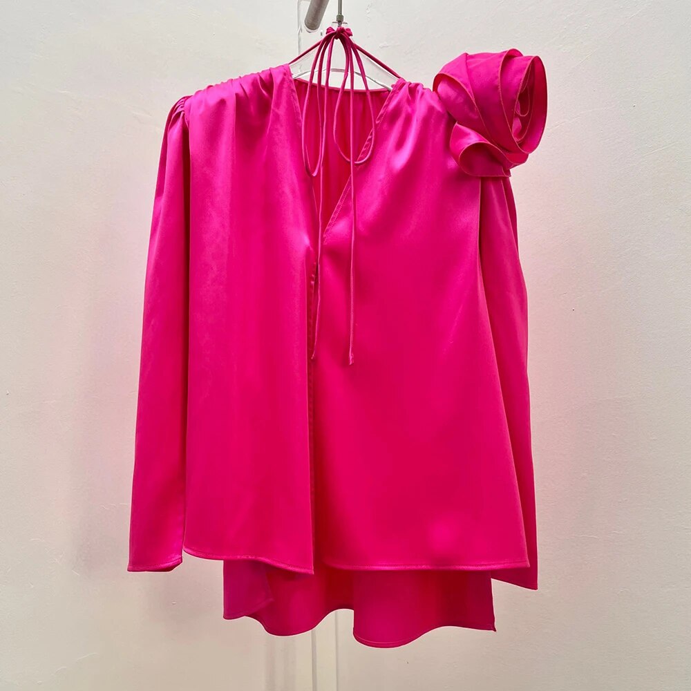 KEIRA LONGSLEEVE BLOUSE ROSE DECORATED