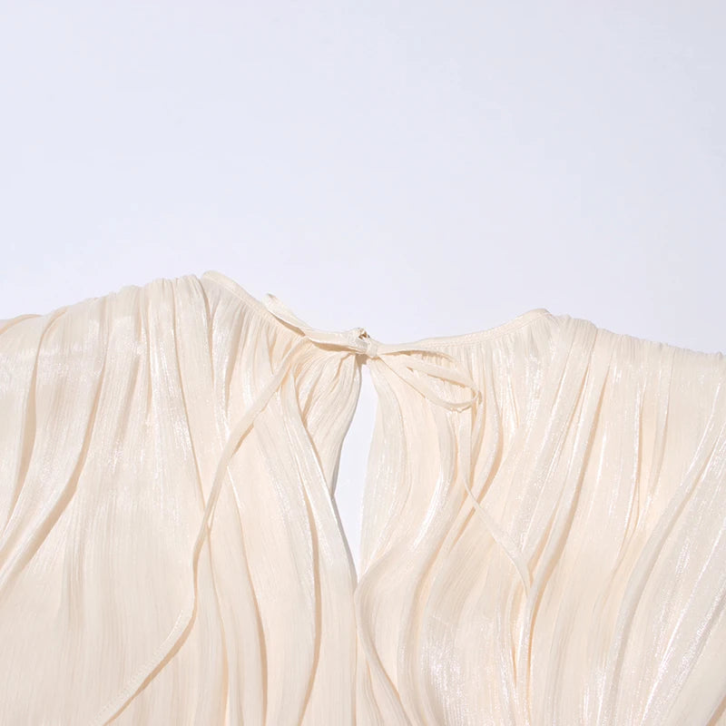 SOLID BLOUSE LONG SLEEVE MINI DRES