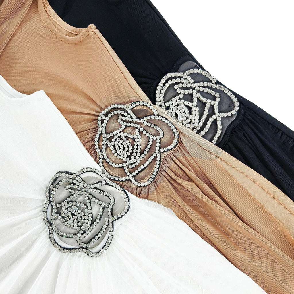 ONE SHOULDER DRAPED MINI DRESS with SIDE TRAIN