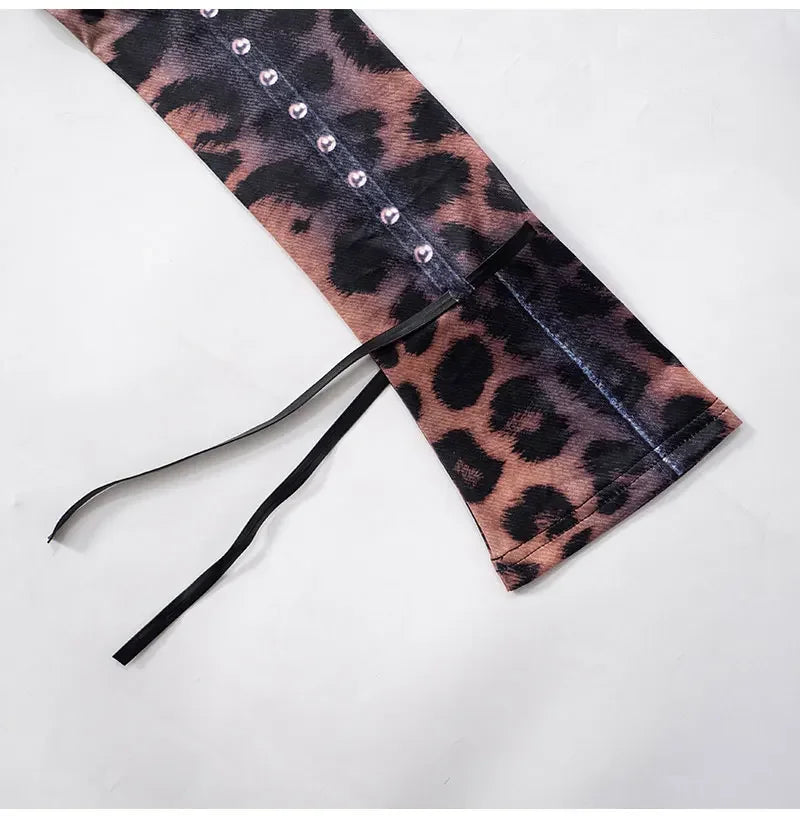 ANIMAL PRINT LONG SLEEVE MINI DRESS
