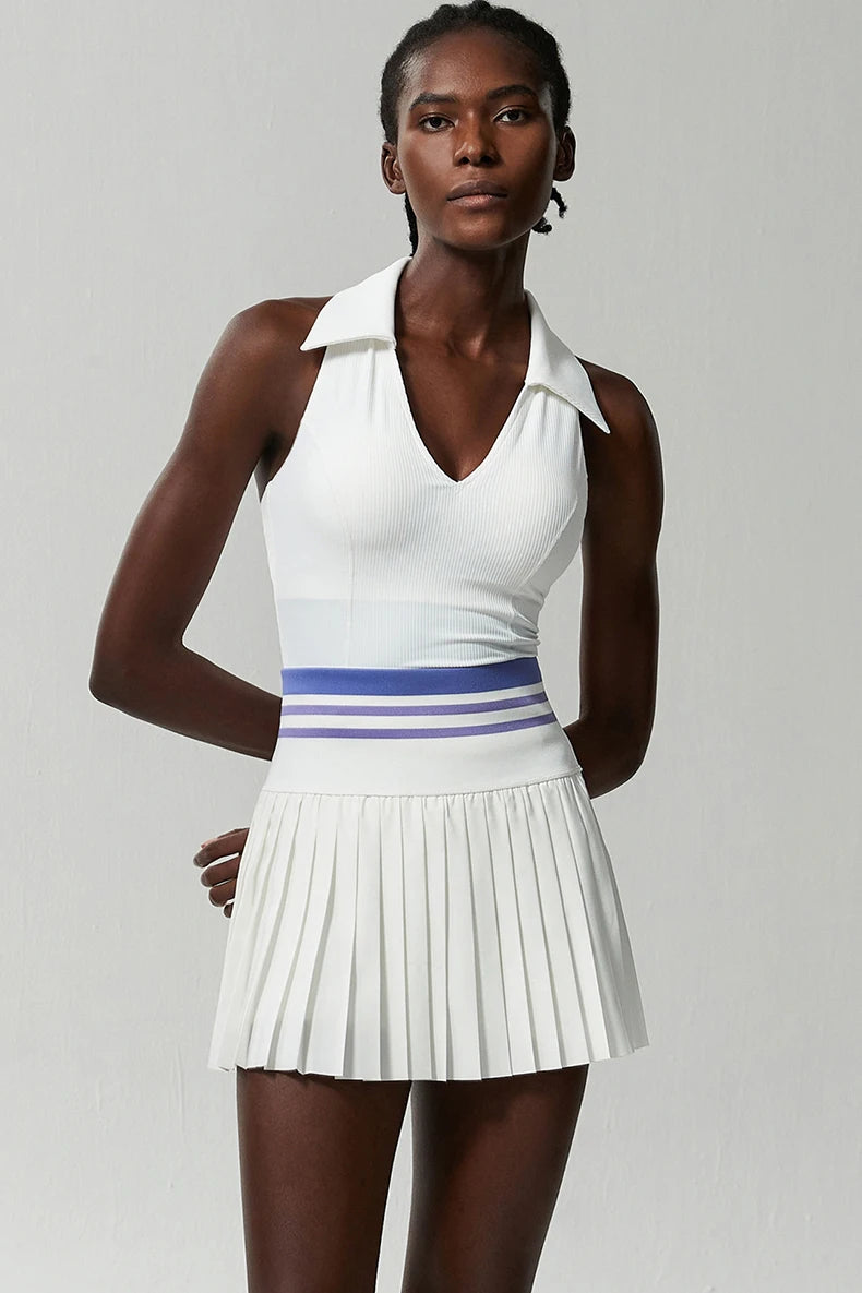 Women’s Two Piece Yoga Set – Gym Top & Tennis Skirt Quick Dry Sportswear