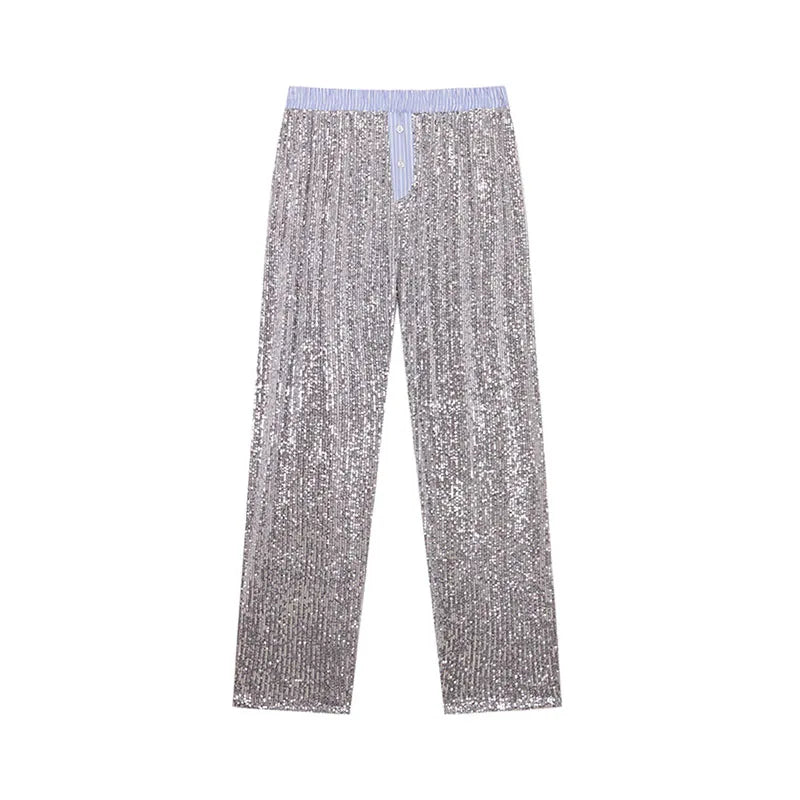 SEQUIN BLOUSE and PANTS SET