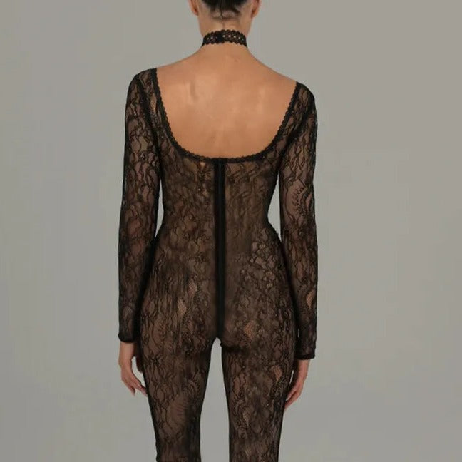 LORAK LACE LONGSLEEVE JUMPSUIT