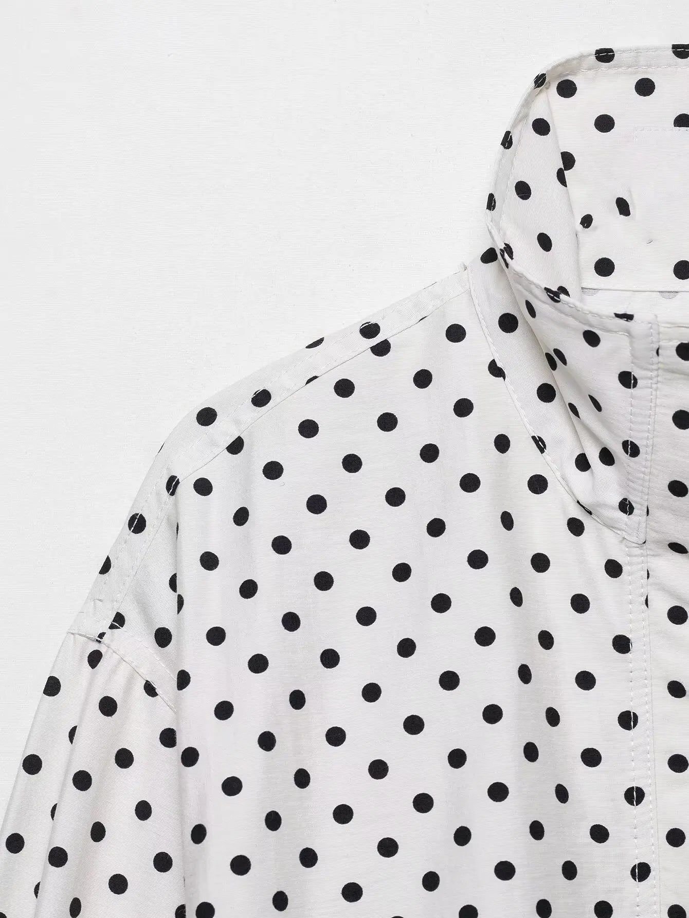 Polka Dot Two Piece Set with High Neck Jacket and Matching Pants or Shorts