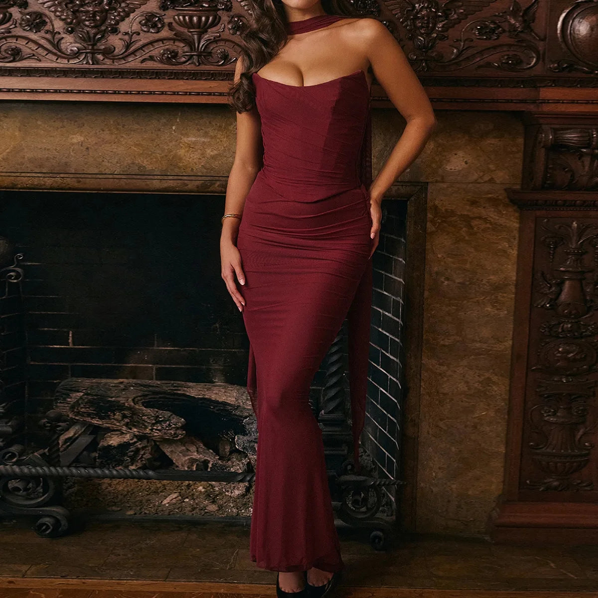 ELEGANT CORSET a MAXY SKIRT SET with SCARF