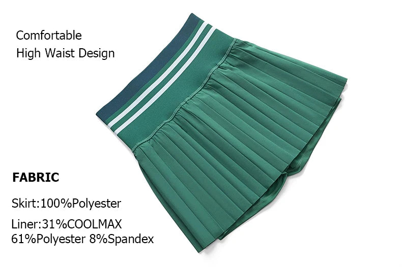 Women’s Two Piece Yoga Set – Gym Top & Tennis Skirt Quick Dry Sportswear