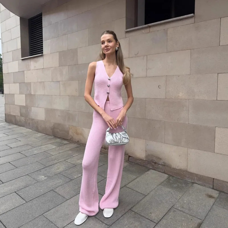 KNIT PANT and VEST SET