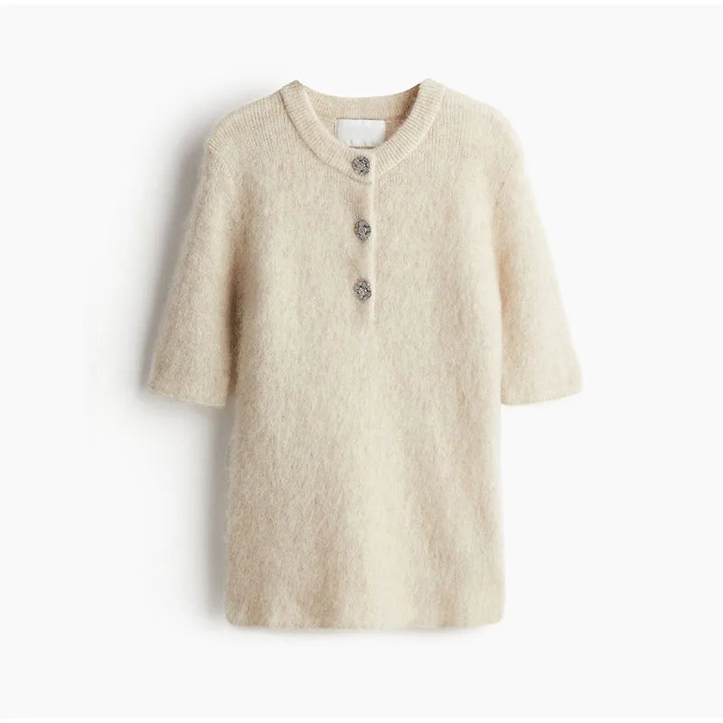 WOOL HALF SLEEVE TOP and SKIRT