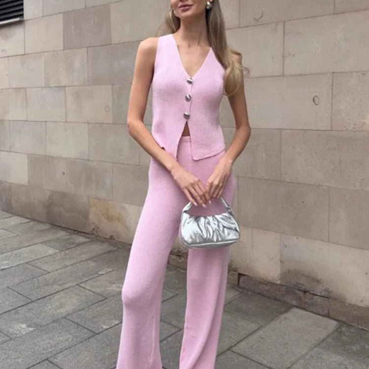 KNIT PANT and VEST SET