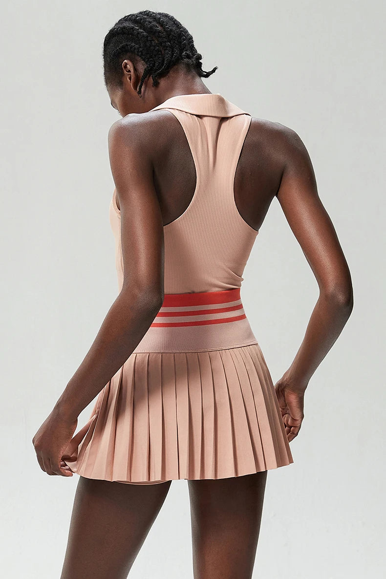 Women’s Two Piece Yoga Set – Gym Top & Tennis Skirt Quick Dry Sportswear