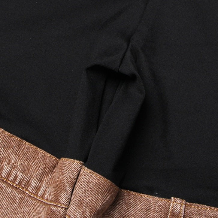 MAKENZIE KNEES WAIST FLARED DENIM PANTS
