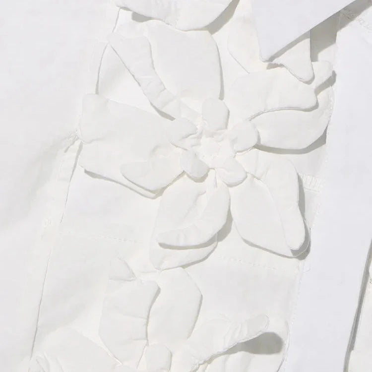 SOLID HOLLOW OUT SPLICED APPLIQUES DRESS