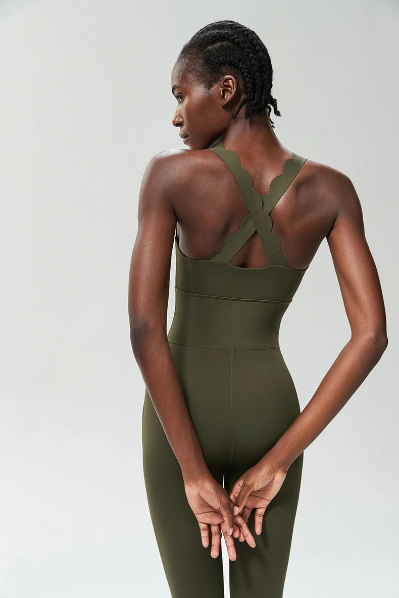 Women One Piece Gym Jumpsuit – Buttery Soft Stretch Yoga & Running Bodysuit