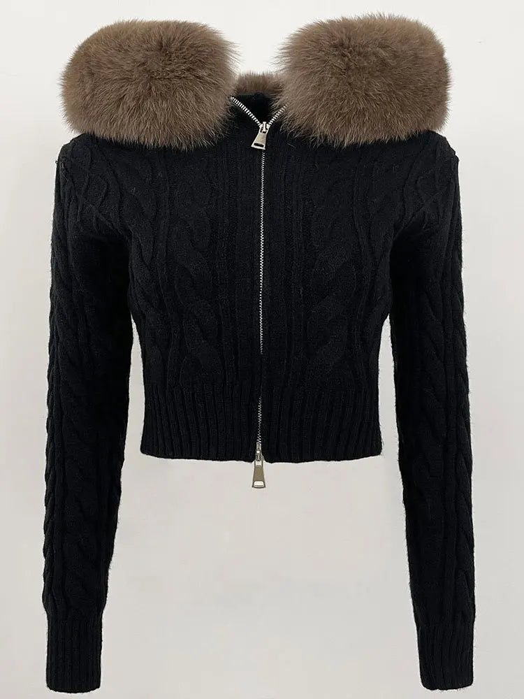 VIOLET FUR CARDIGAN