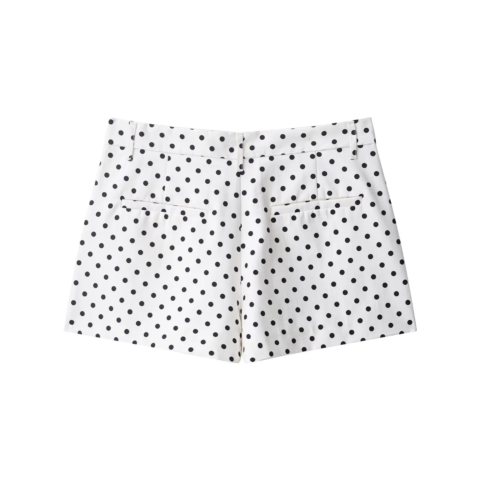 Polka Dot Two Piece Set with High Neck Jacket and Matching Pants or Shorts
