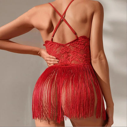 LACE TASSEL LINGERIE SET