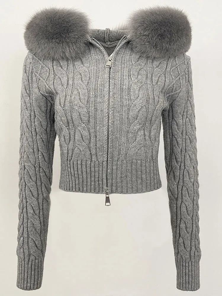 VIOLET FUR CARDIGAN