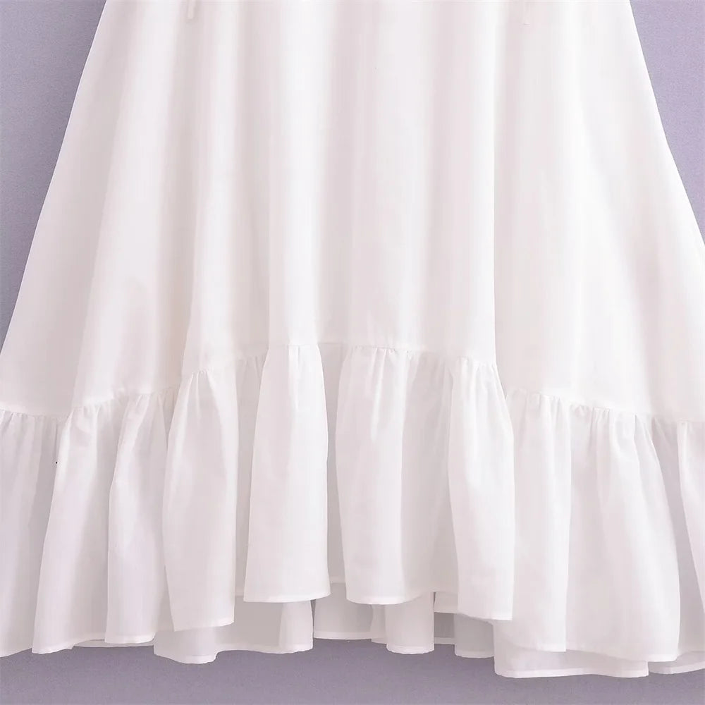 WHITE TIERED MAXI DRESS