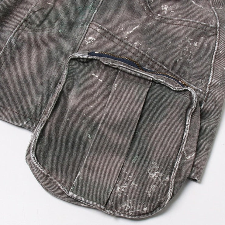CATALINA MINI GREY DENIM SKIRT with BIG POCKETS