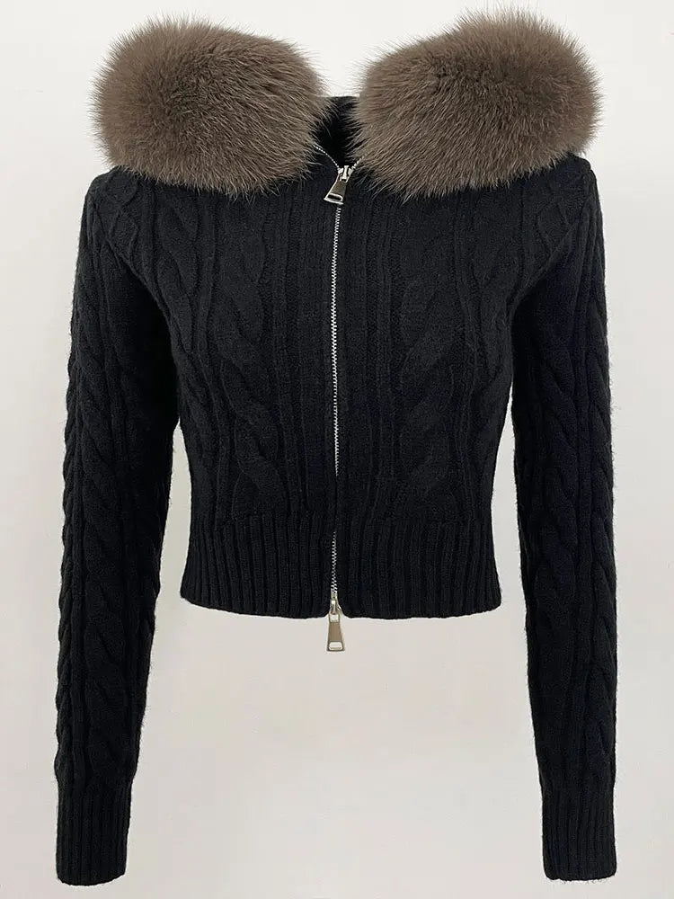 VIOLET FUR CARDIGAN