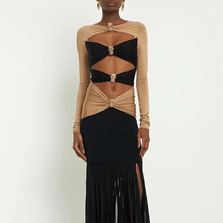 ADOL HOLLOW OUT MAXI DRESS