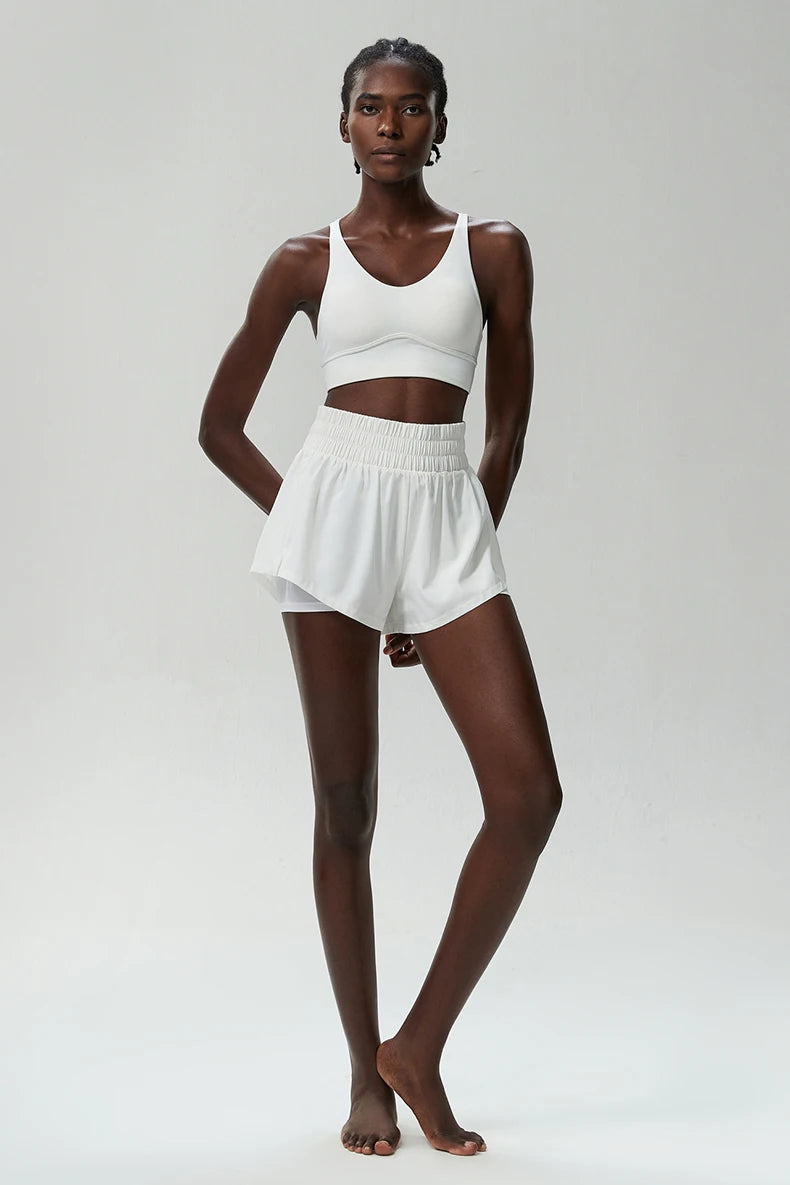 Women’s Quick-Dry Running Set – Sports Bra & High-Waist Shorts
