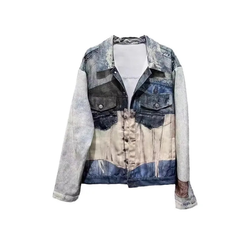 VINTAGE PRINT DENIM JACKET