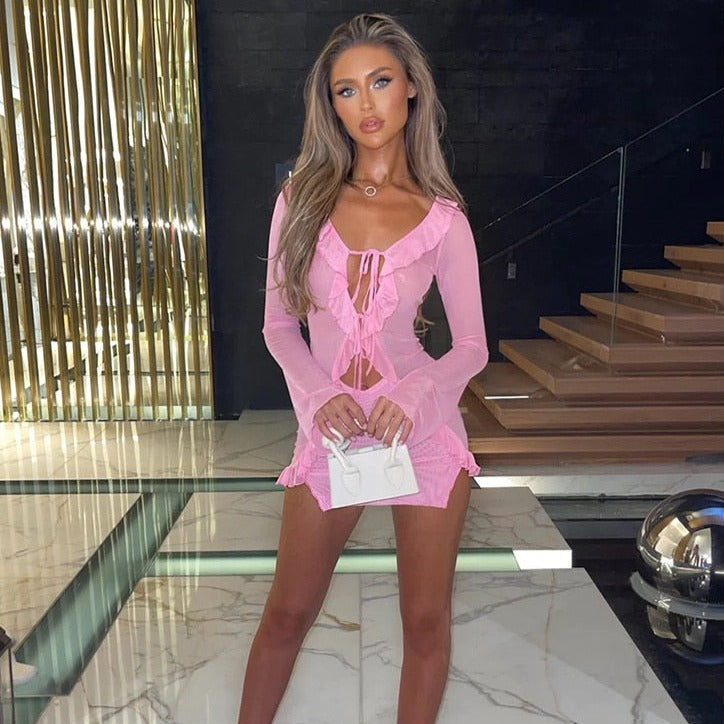THALIA LONG SLEEVE MINI DRESS