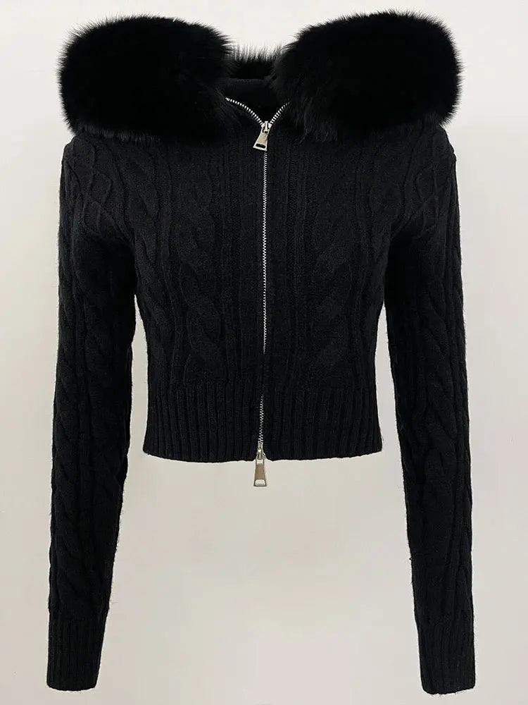 VIOLET FUR CARDIGAN