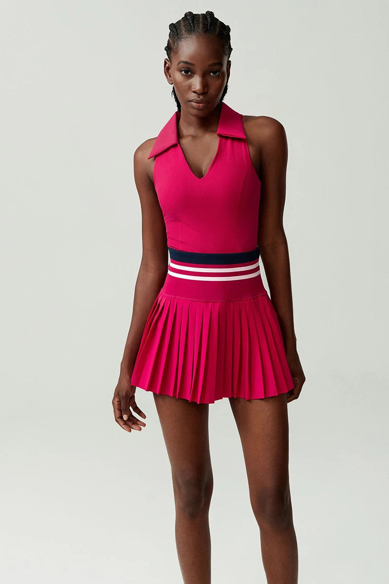 Women’s Two Piece Yoga Set – Gym Top & Tennis Skirt Quick Dry Sportswear