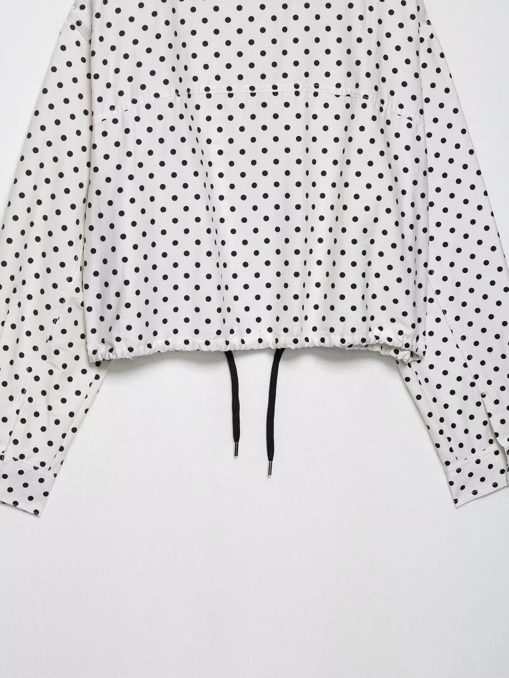 Polka Dot Two Piece Set with High Neck Jacket and Matching Pants or Shorts