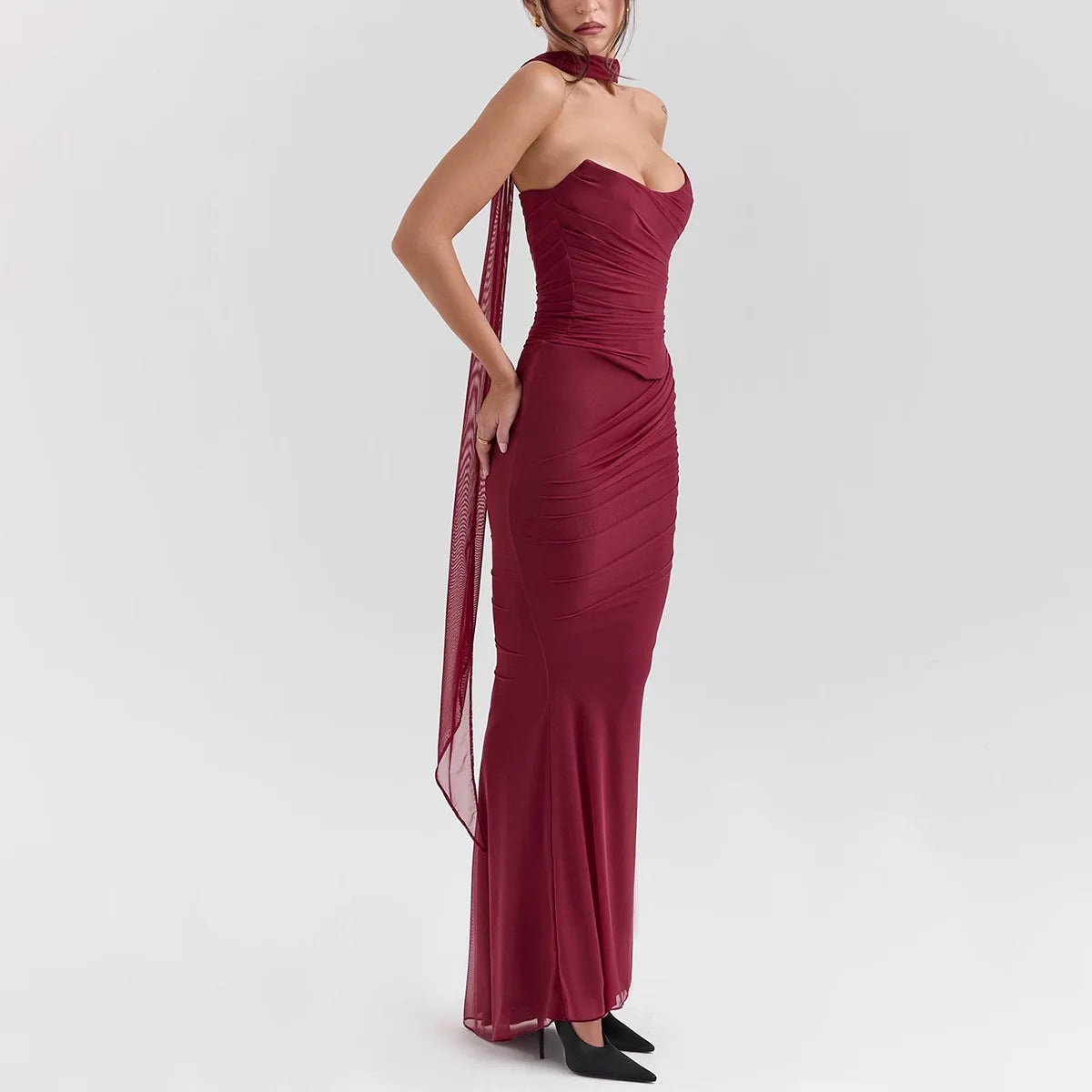 ELEGANT CORSET a MAXY SKIRT SET with SCARF