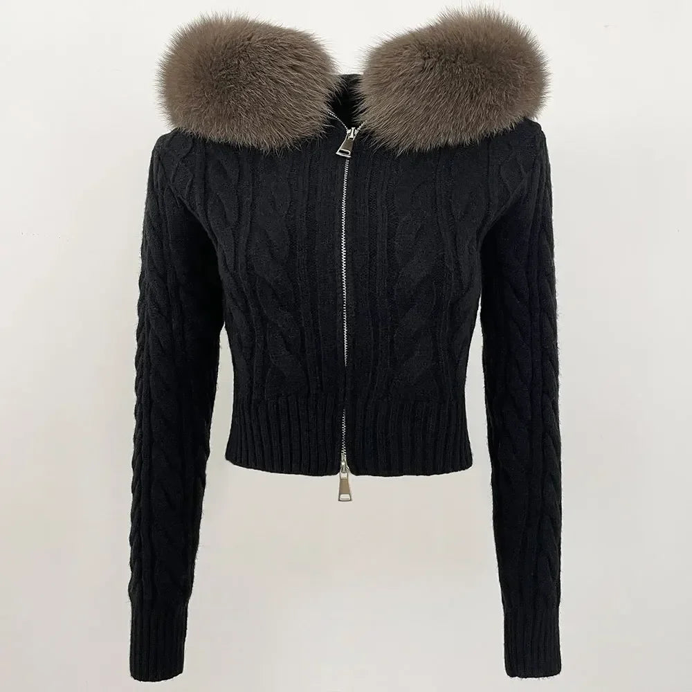 VIOLET FUR CARDIGAN